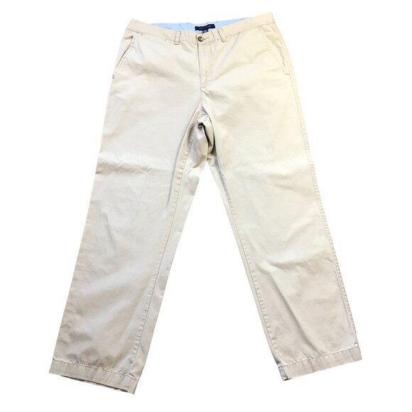 Tommy Hilfiger Khaki Chino Pants Men's Size 38/32 100% Cotton Straight Leg - Picture 1 of 12